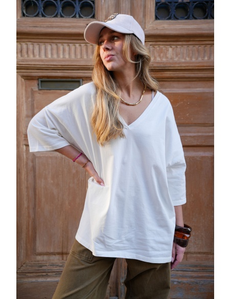 banditas LOVE BLANC T-SHIRT MC FEMME