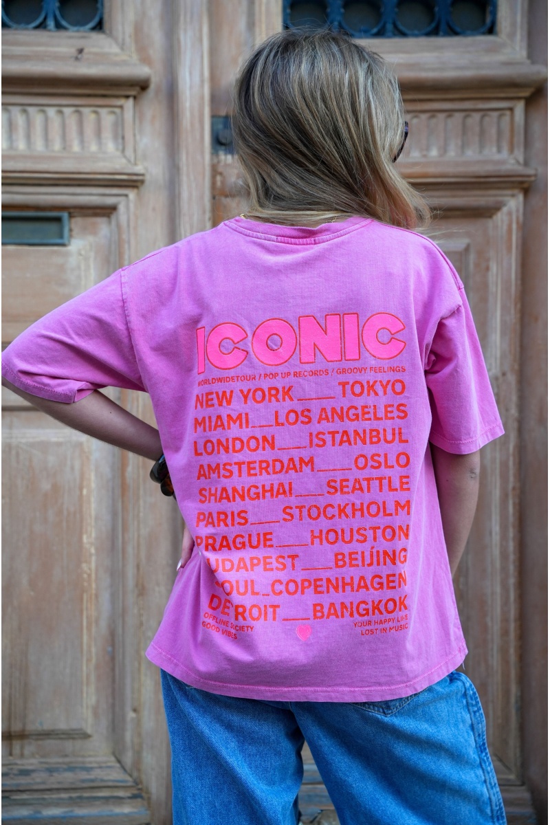 Tee Shirt Imprimé Rose ICONIC