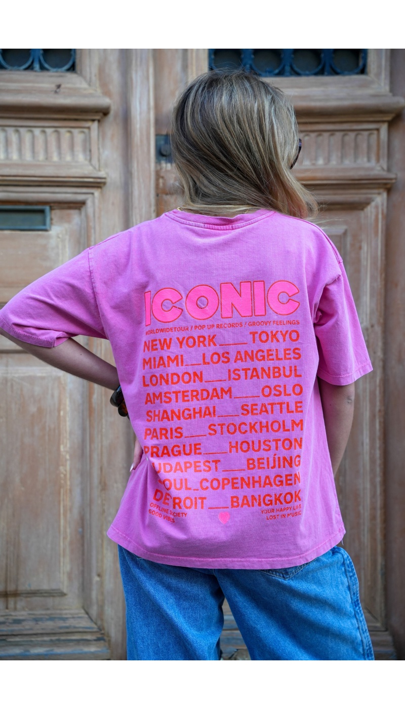 Tee Shirt Imprimé Rose ICONIC