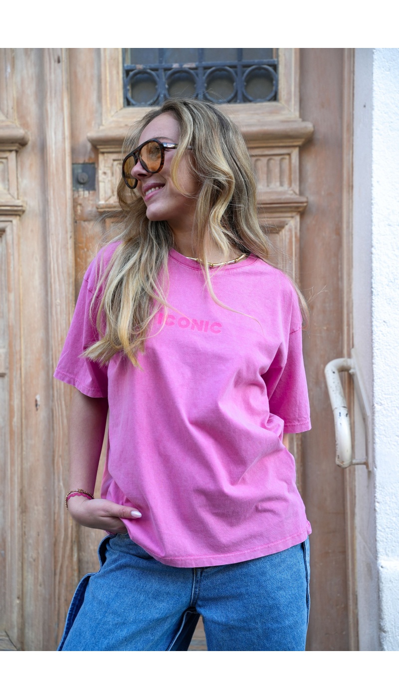 Tee Shirt Imprimé Rose ICONIC