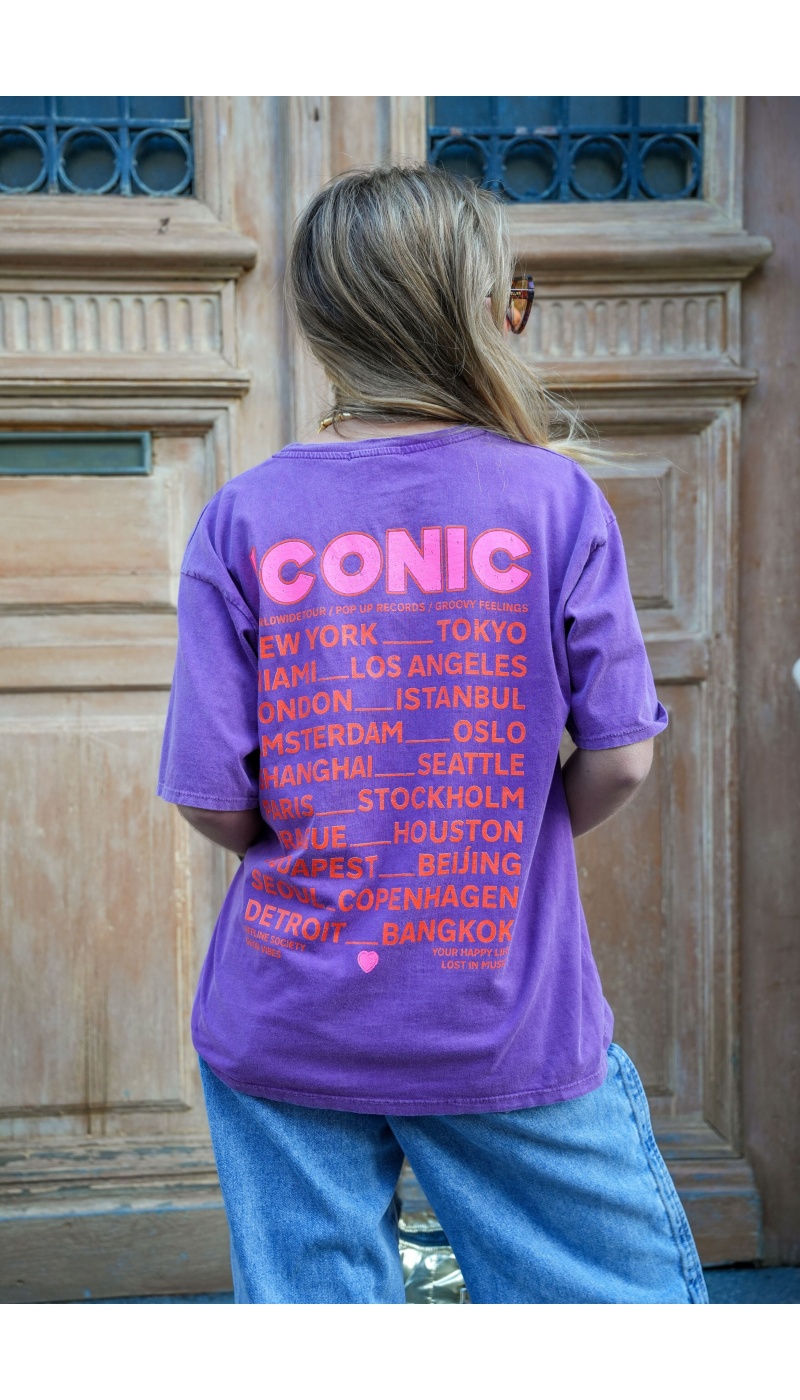 Tee Shirt Imprimé Violet ICONIC