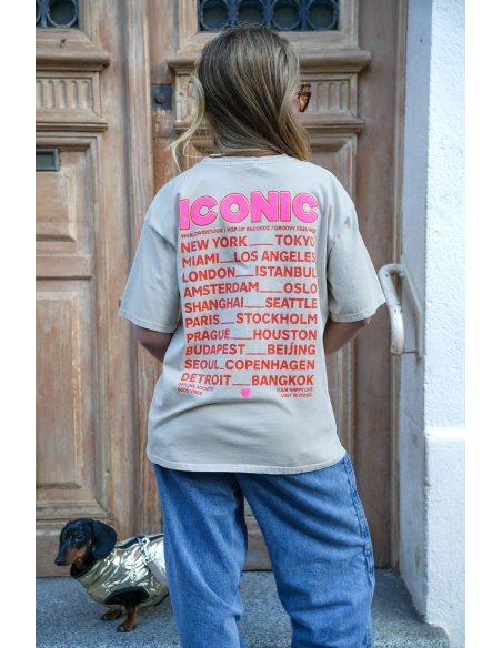 Tee Shirt Imprimé Beige ICONIC