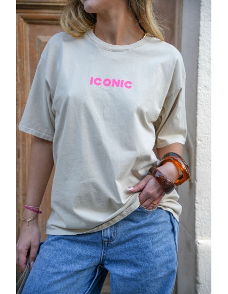 easy mode ICONIC BEIGE T-SHIRT MC FEMME
