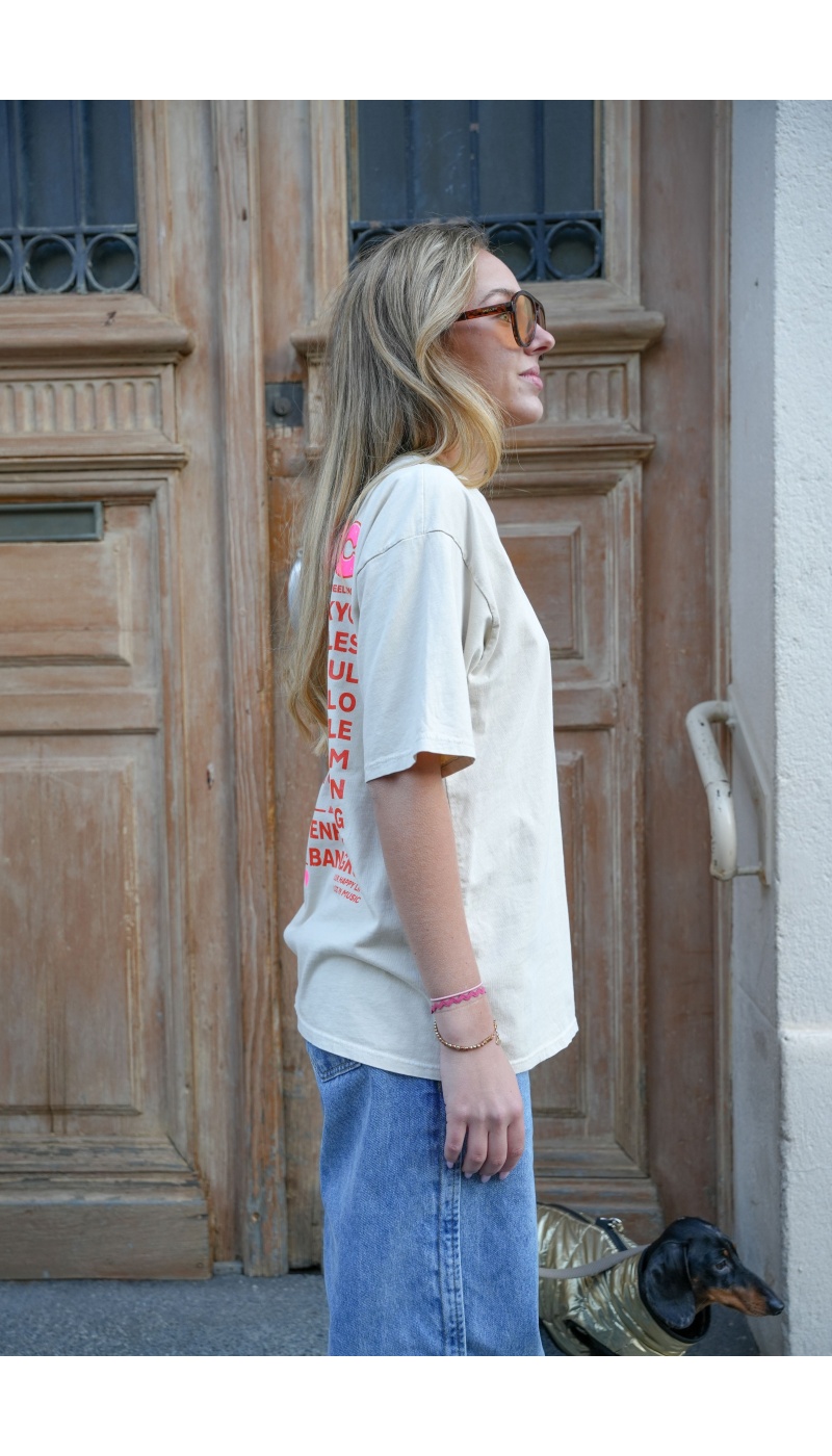 Tee Shirt Imprimé Beige ICONIC