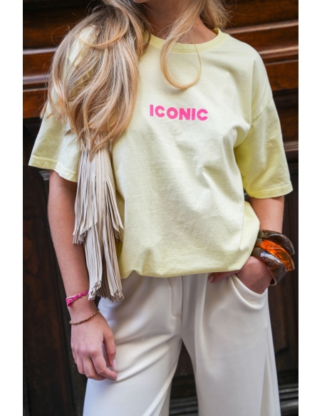 Tee Shirt Imprimé Jaune ICONIC