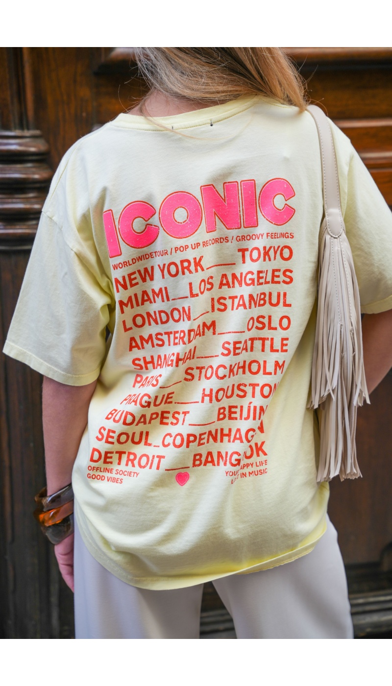 Tee Shirt Imprimé Jaune ICONIC