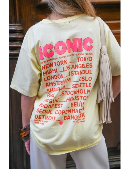 Tee Shirt Imprimé Jaune ICONIC