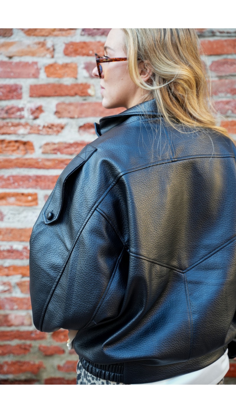 Veste Simili Noire JOANNE