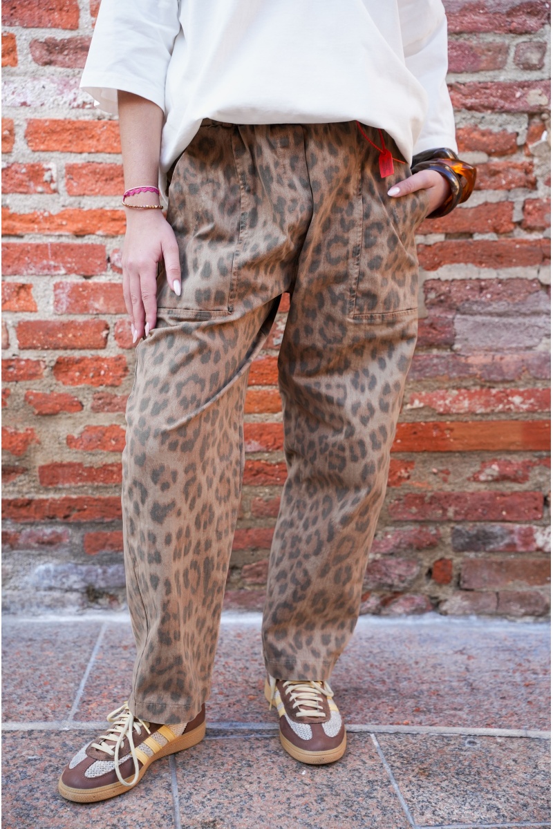 banditas LEOPAR CAMEL PANTALON FEMME
