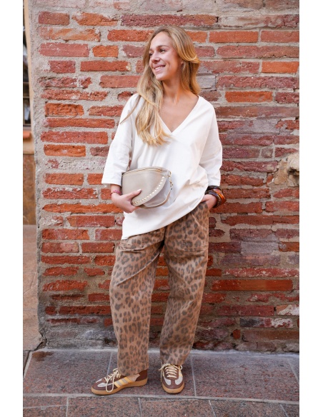 banditas LEOPAR CAMEL PANTALON FEMME