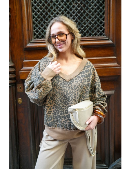 banditas LEOPAR CAMEL PULL FEMME