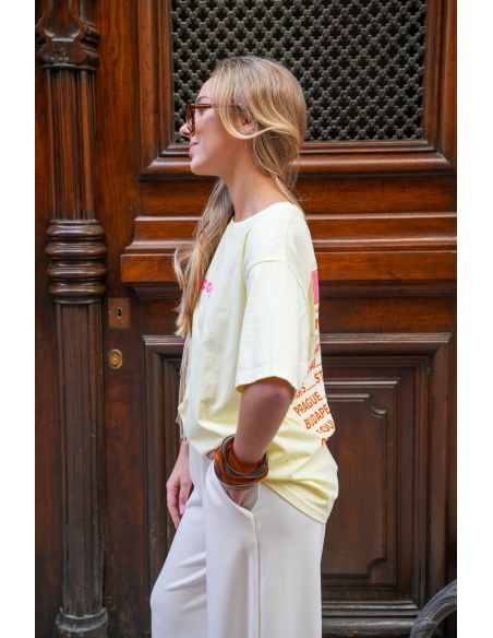 Tee Shirt Imprimé Jaune ICONIC