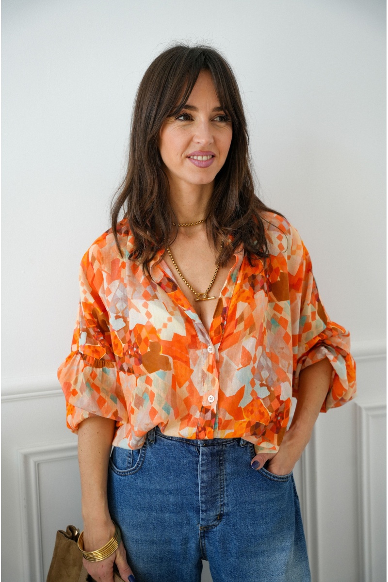banditas IMPRI ORANGE CHEMISIER
