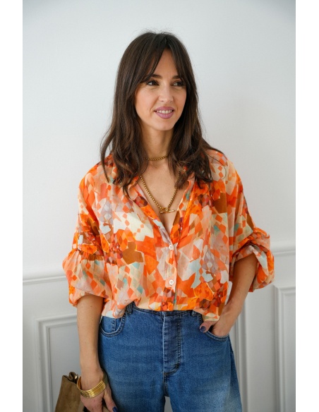 banditas IMPRI ORANGE CHEMISIER