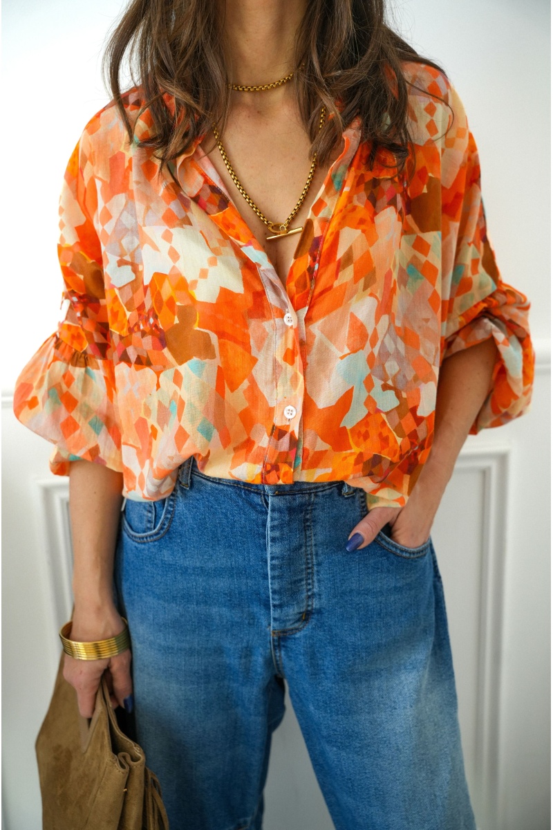 banditas IMPRI ORANGE CHEMISIER 2
