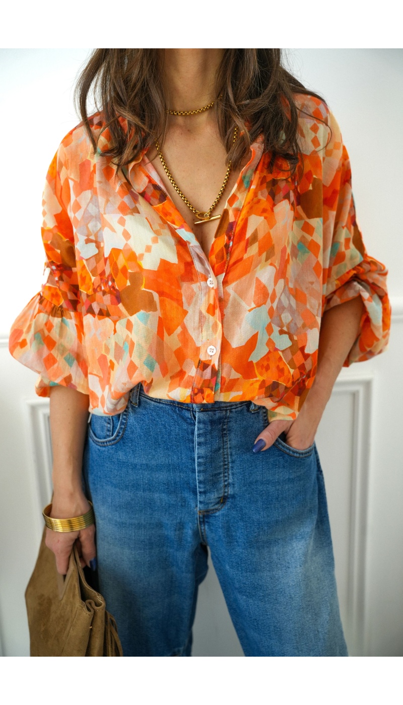banditas IMPRI ORANGE CHEMISIER