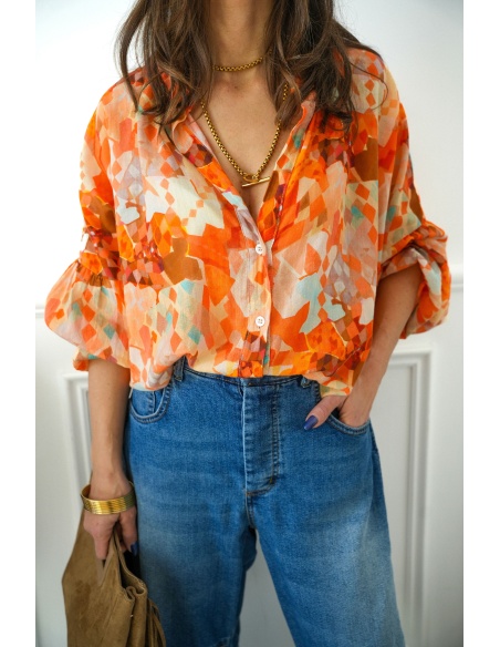 banditas IMPRI ORANGE CHEMISIER