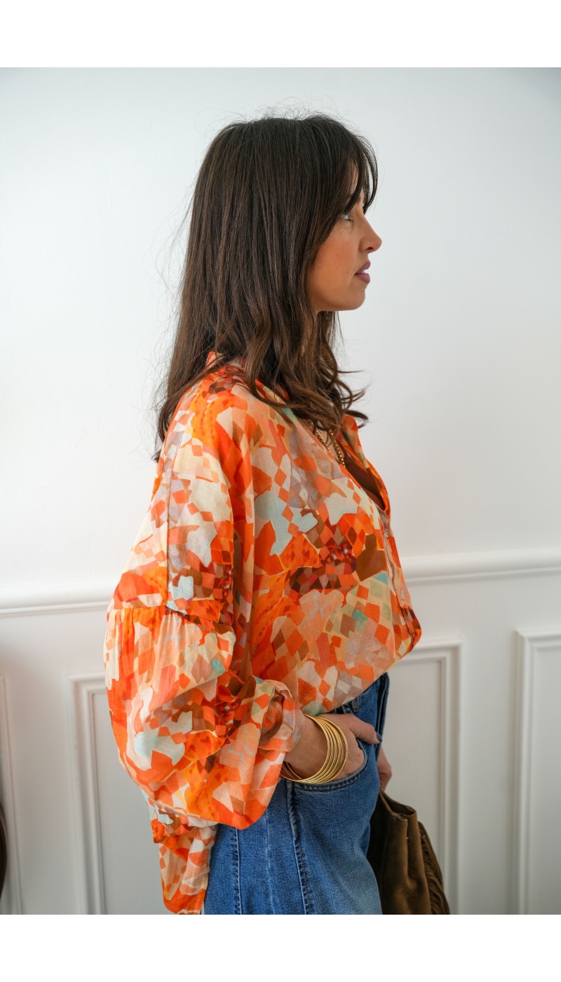 banditas IMPRI ORANGE CHEMISIER