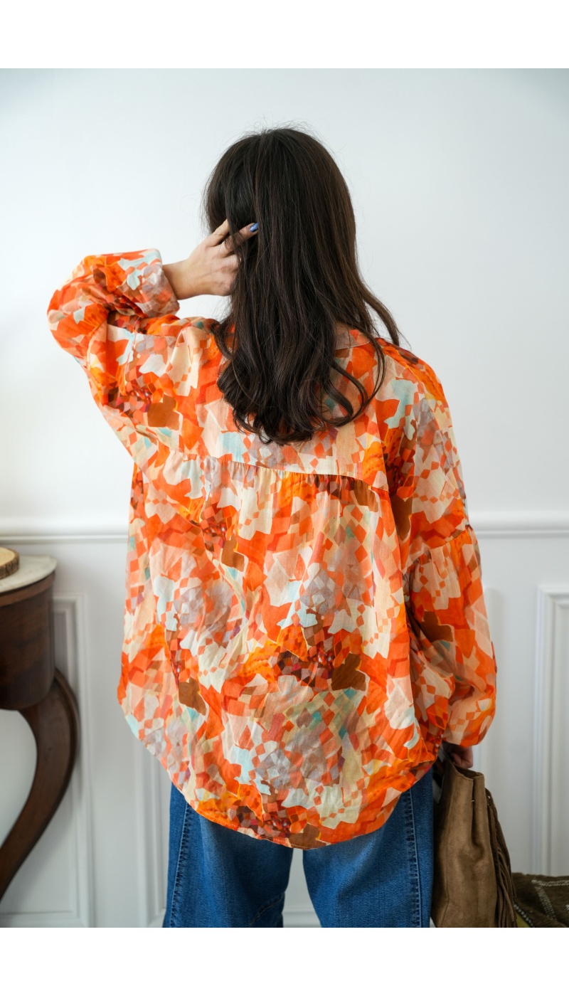 banditas IMPRI ORANGE CHEMISIER