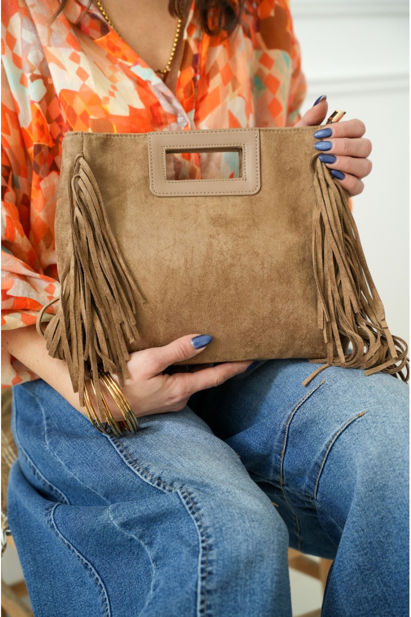 jianna fashion s.l FRANGE CAMEL SAC FEMME