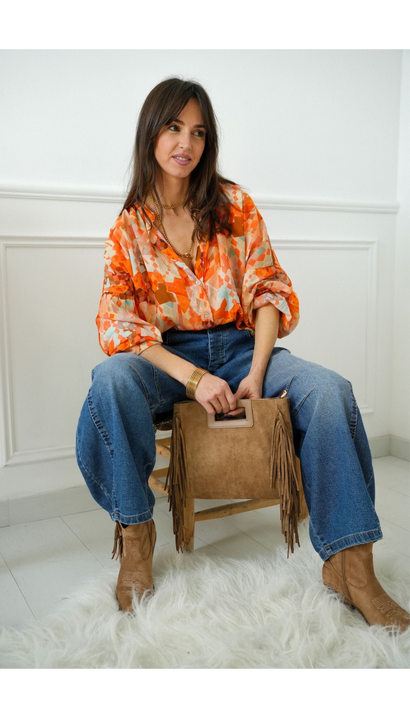 jianna fashion s.l FRANGE CAMEL SAC FEMME