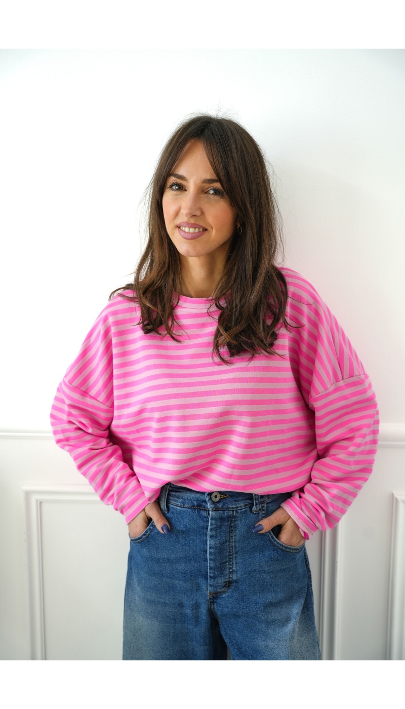 Teeshirt Marinière Rose BIARRITZ