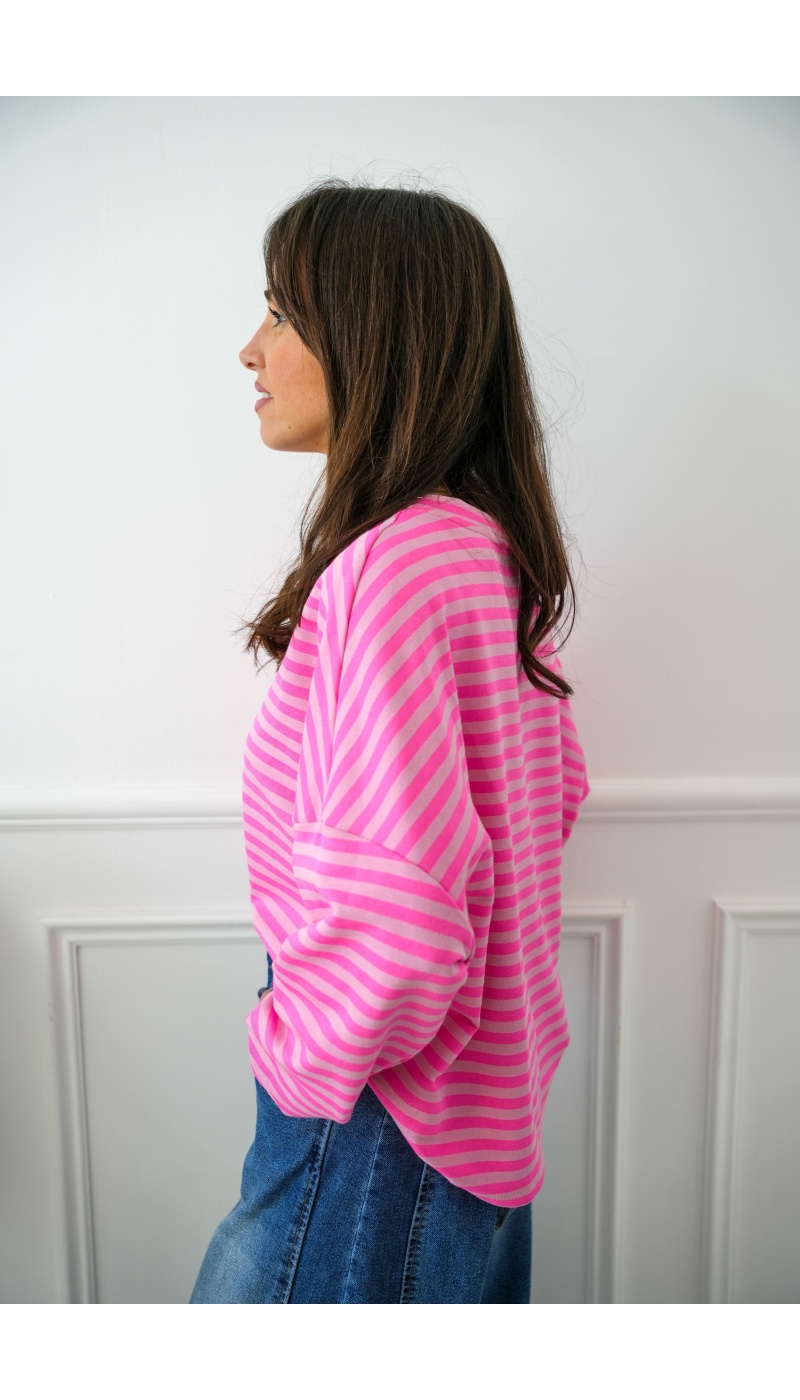 Teeshirt Marinière Rose BIARRITZ