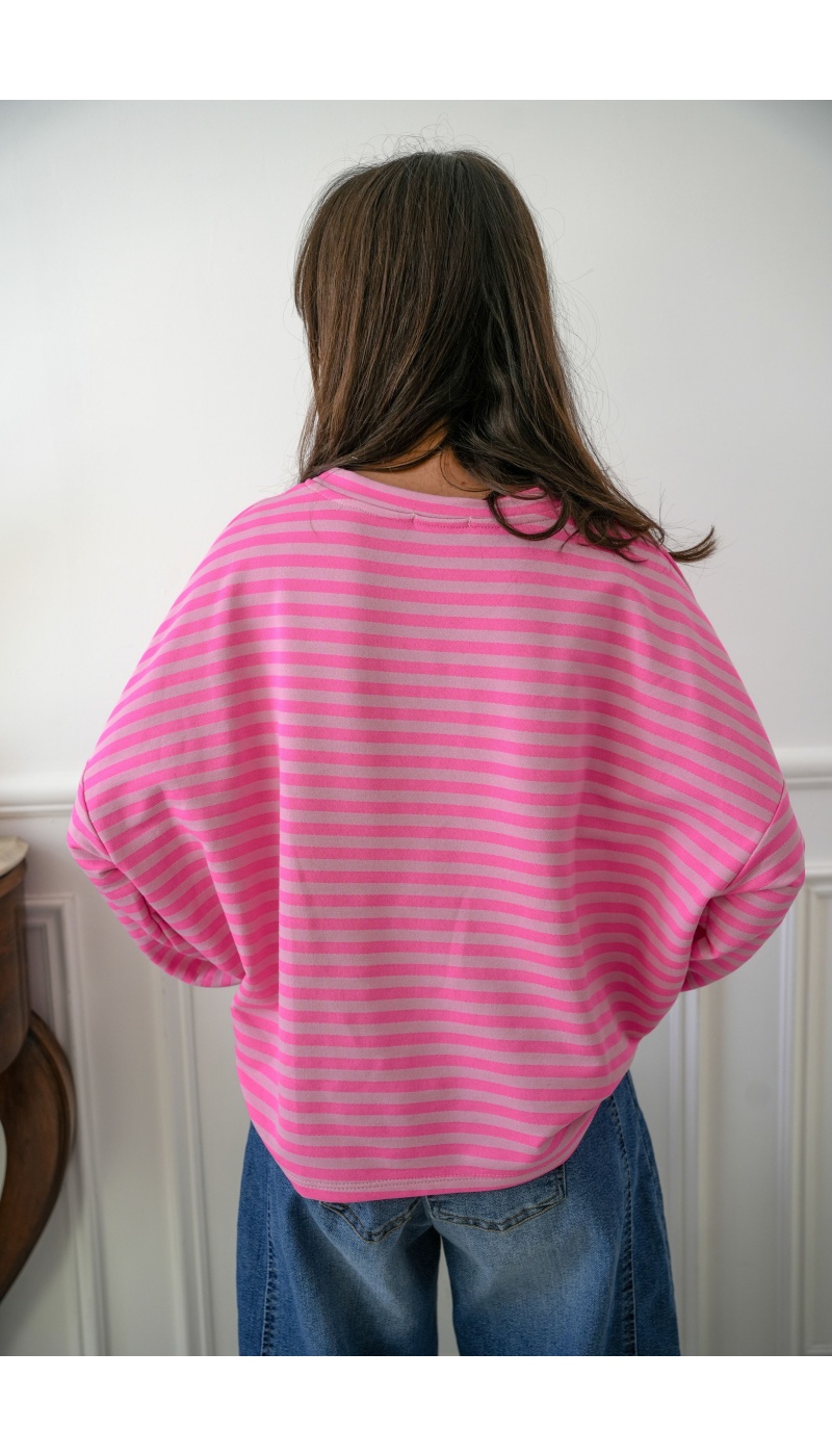 Teeshirt Marinière Rose BIARRITZ