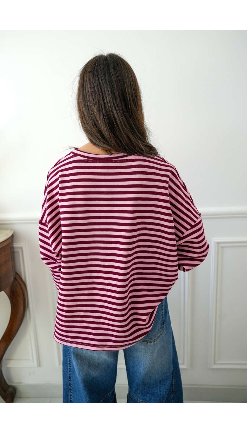 Teeshirt Marinière Bordeaux BIARRITZ