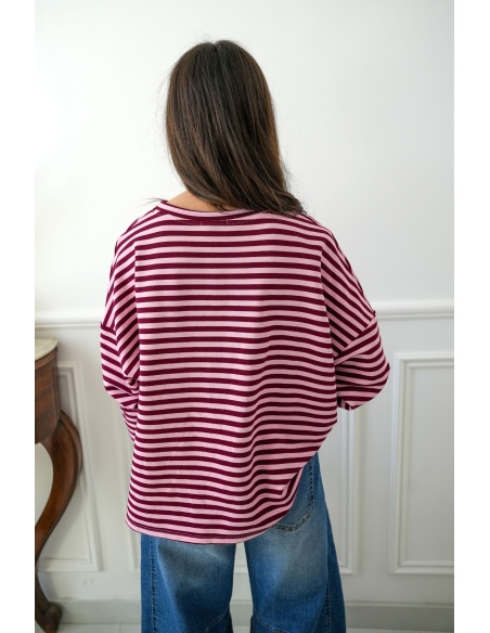 Teeshirt Marinière Bordeaux BIARRITZ