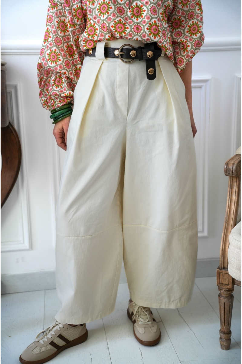 w.studio  ECRU PANTALON FEMME