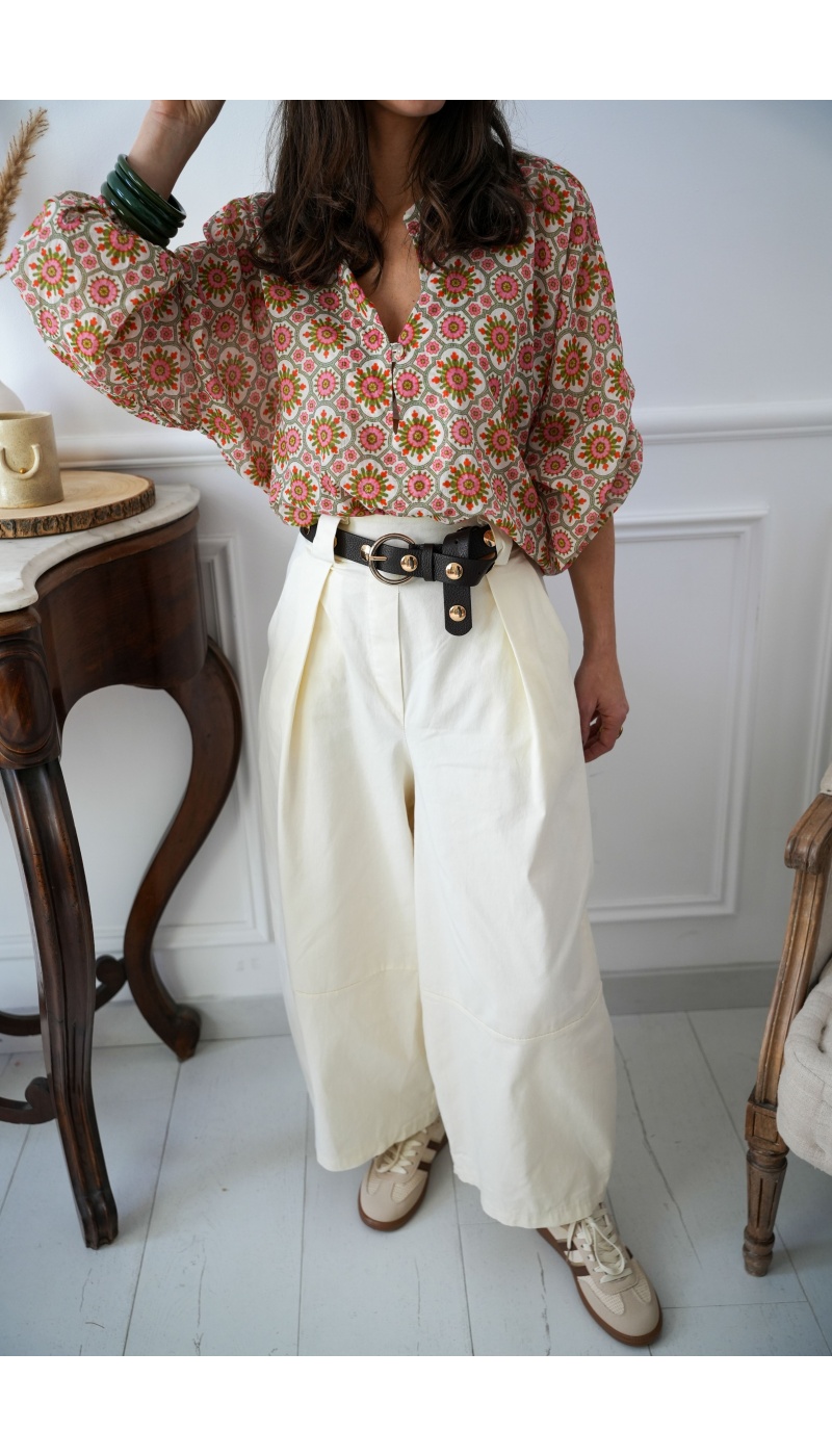 w.studio  ECRU PANTALON FEMME