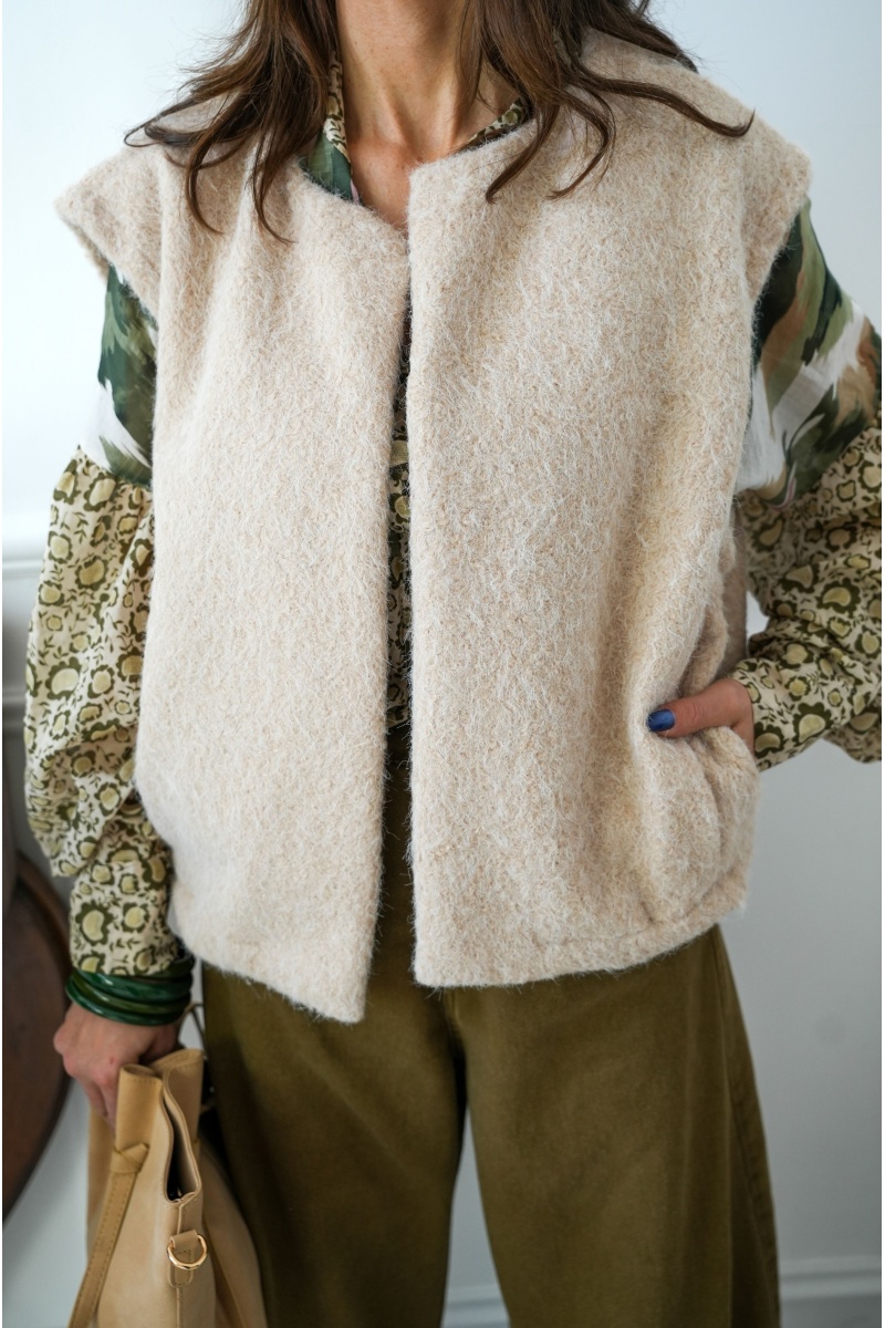 senes SANSMA ECRU GILET FEMME