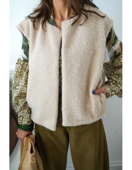 senes SANSMA ECRU GILET FEMME