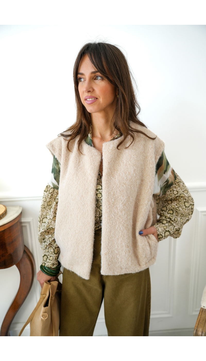 Gilet Maille Beige CLAUDIA