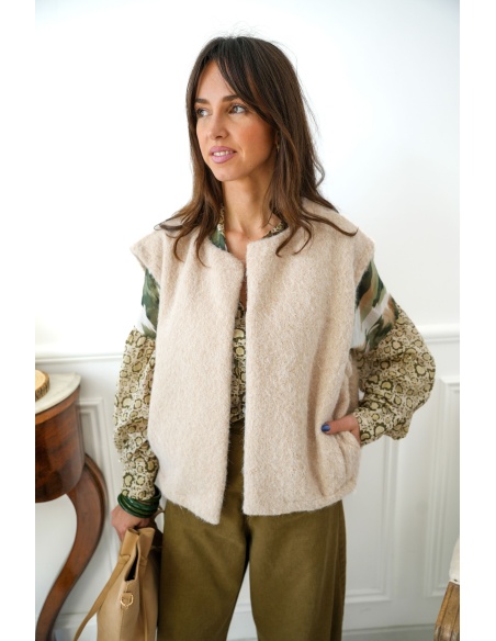 senes SANSMA ECRU GILET FEMME