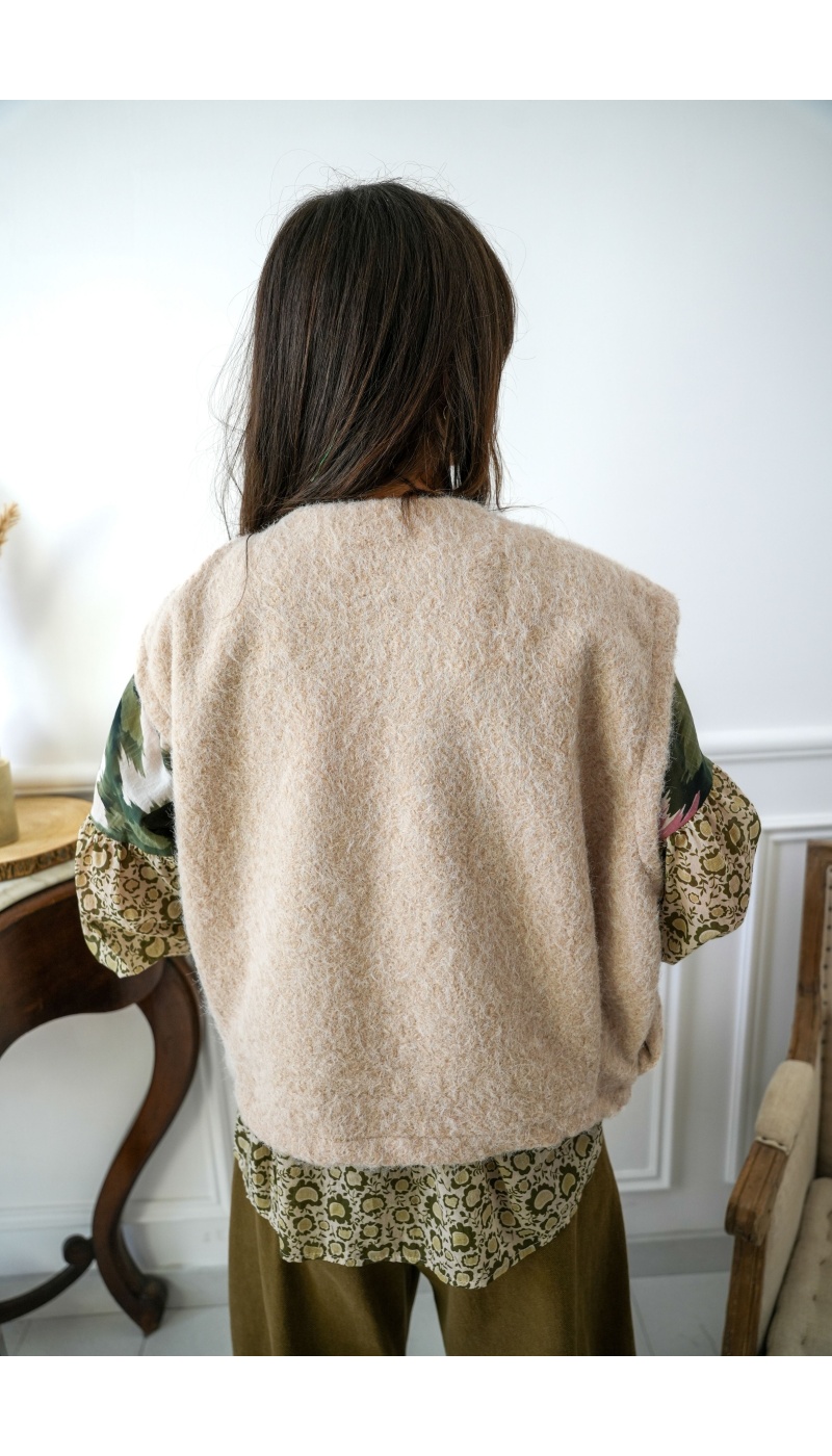 senes SANSMA ECRU GILET FEMME