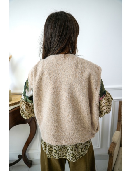 senes SANSMA ECRU GILET FEMME