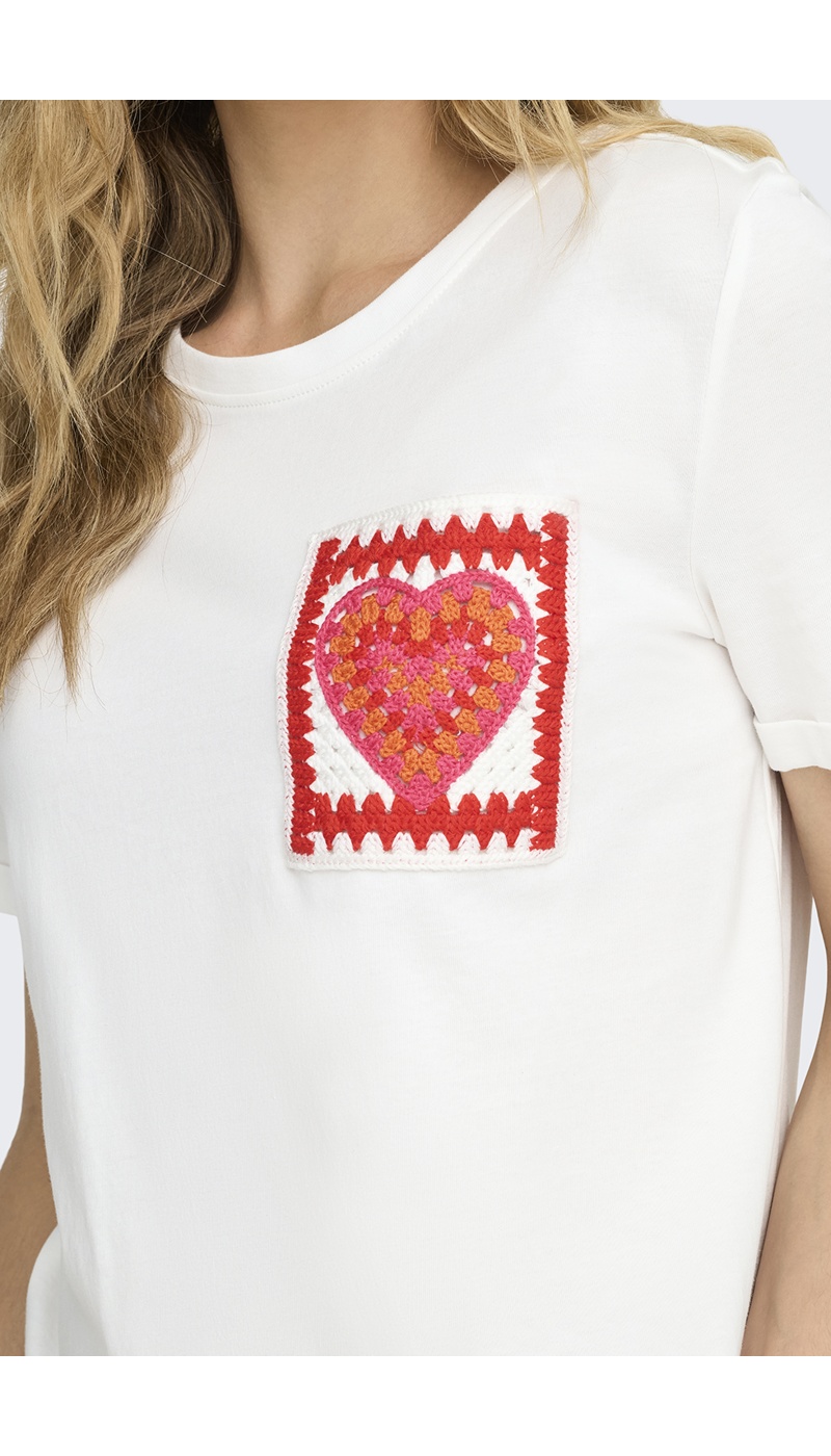 T-shirt Coeur Cloud Dancer ONLUMA