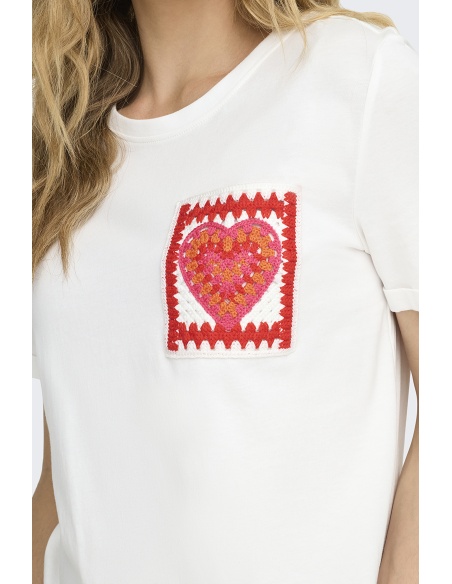 T-shirt Coeur Cloud Dancer ONLUMA