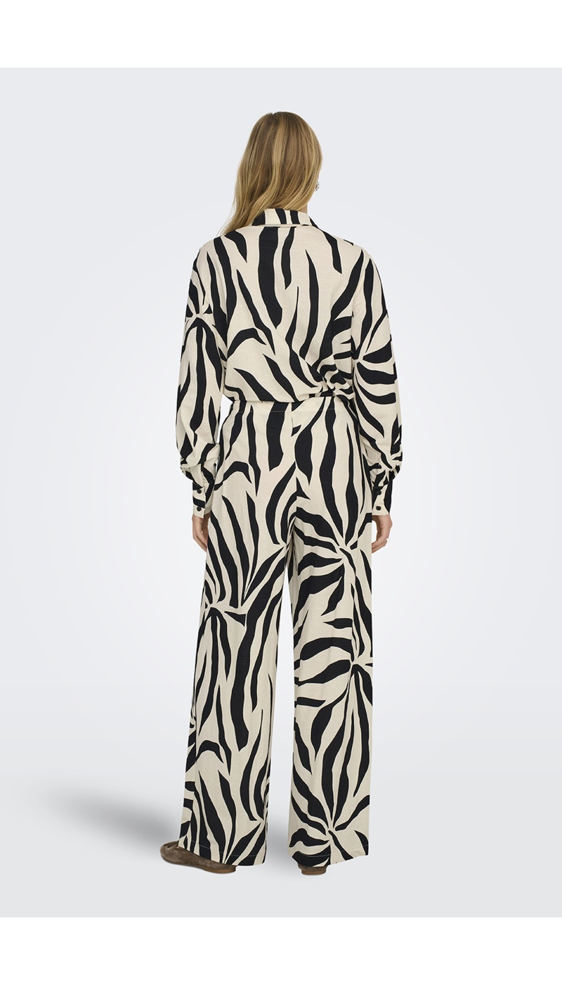 Pantalon Ecru Noir ONLSAKURA