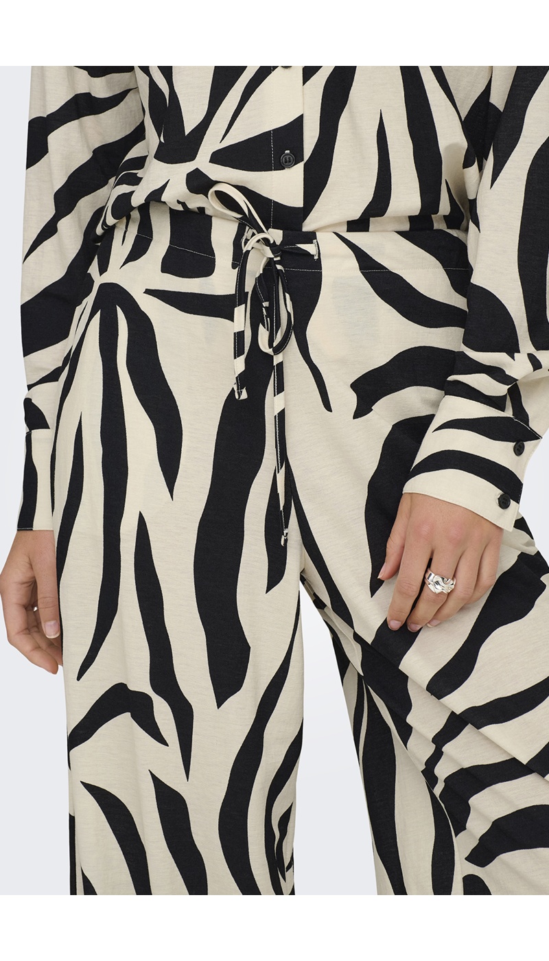 Pantalon Ecru Noir ONLSAKURA