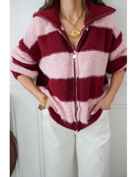 sas lovika ROSE ROUGE GILET FEMME