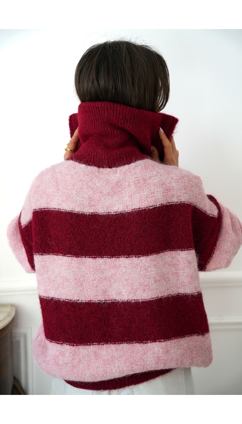 Gilet Rayé Rose LOLA