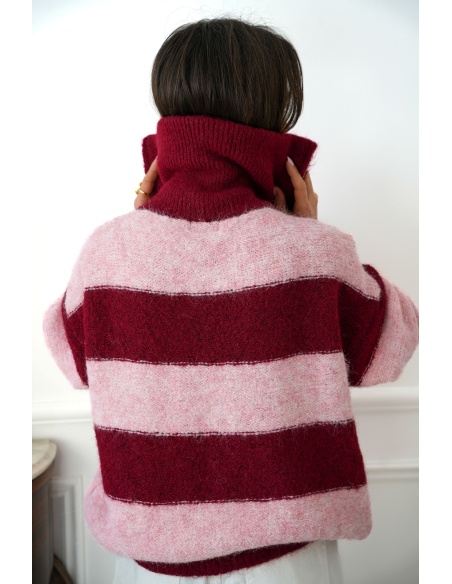 Gilet Rayé Rose LOLA