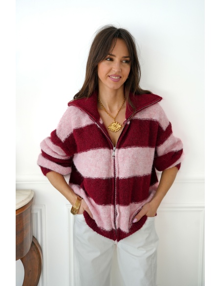 sas lovika ROSE ROUGE GILET FEMME