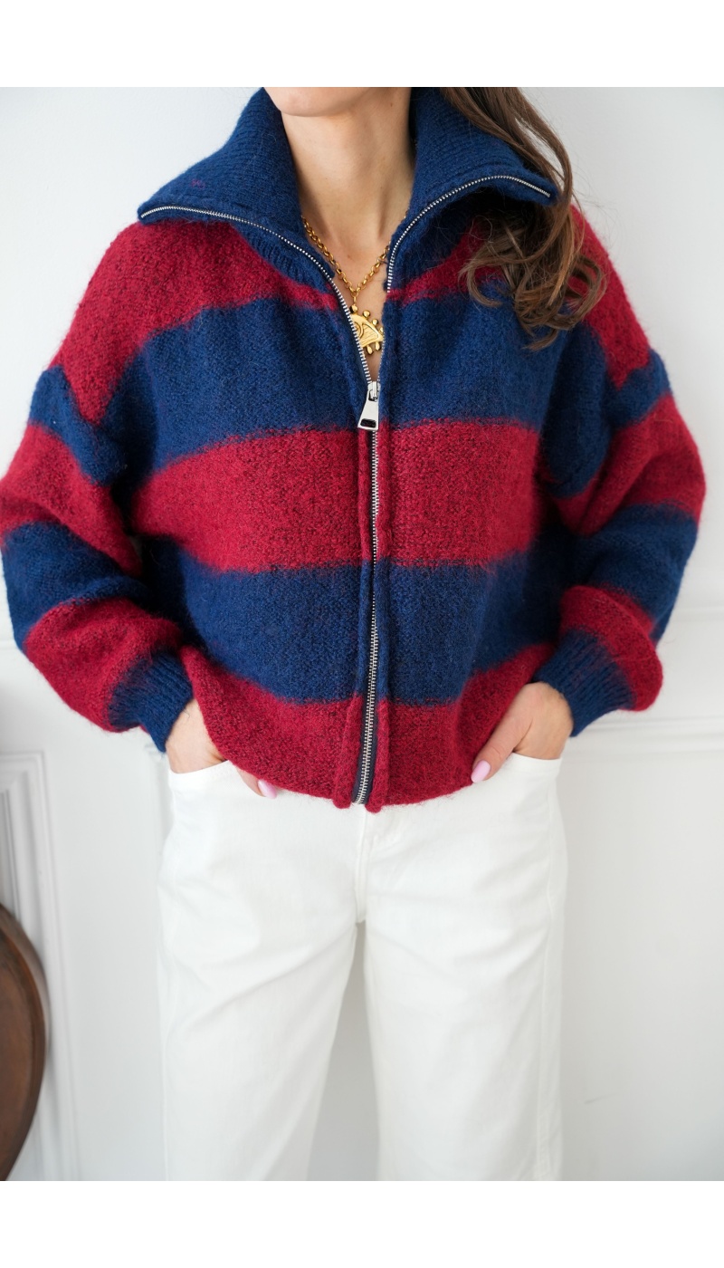 Gilet Rayé Marine LOLA