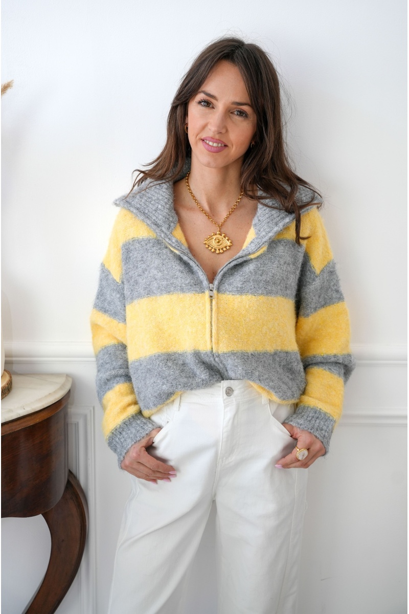 Gilet Rayé Jaune LOLA