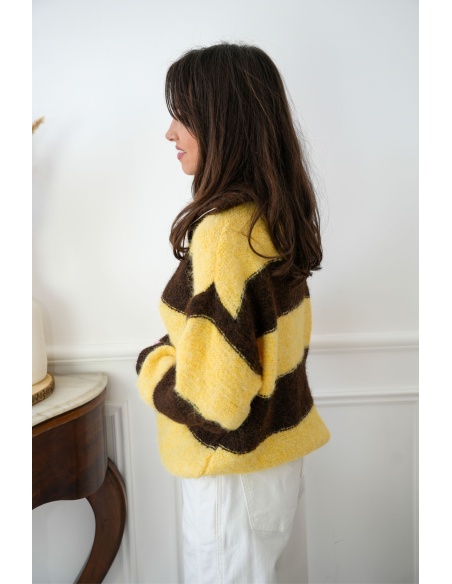 Gilet Rayé Chocolat LOLA