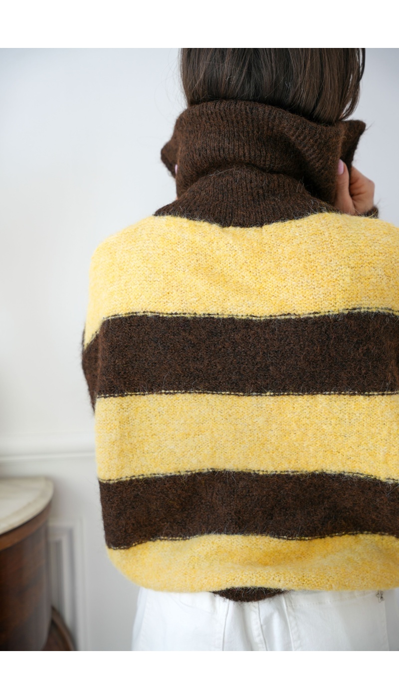 Gilet Rayé Chocolat LOLA